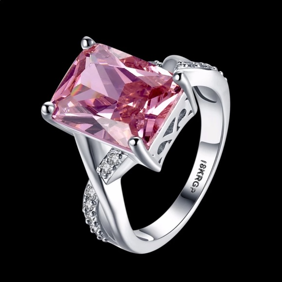 18KRGP pink zirconia ring size 6 and 7 - Picture 7 of 9